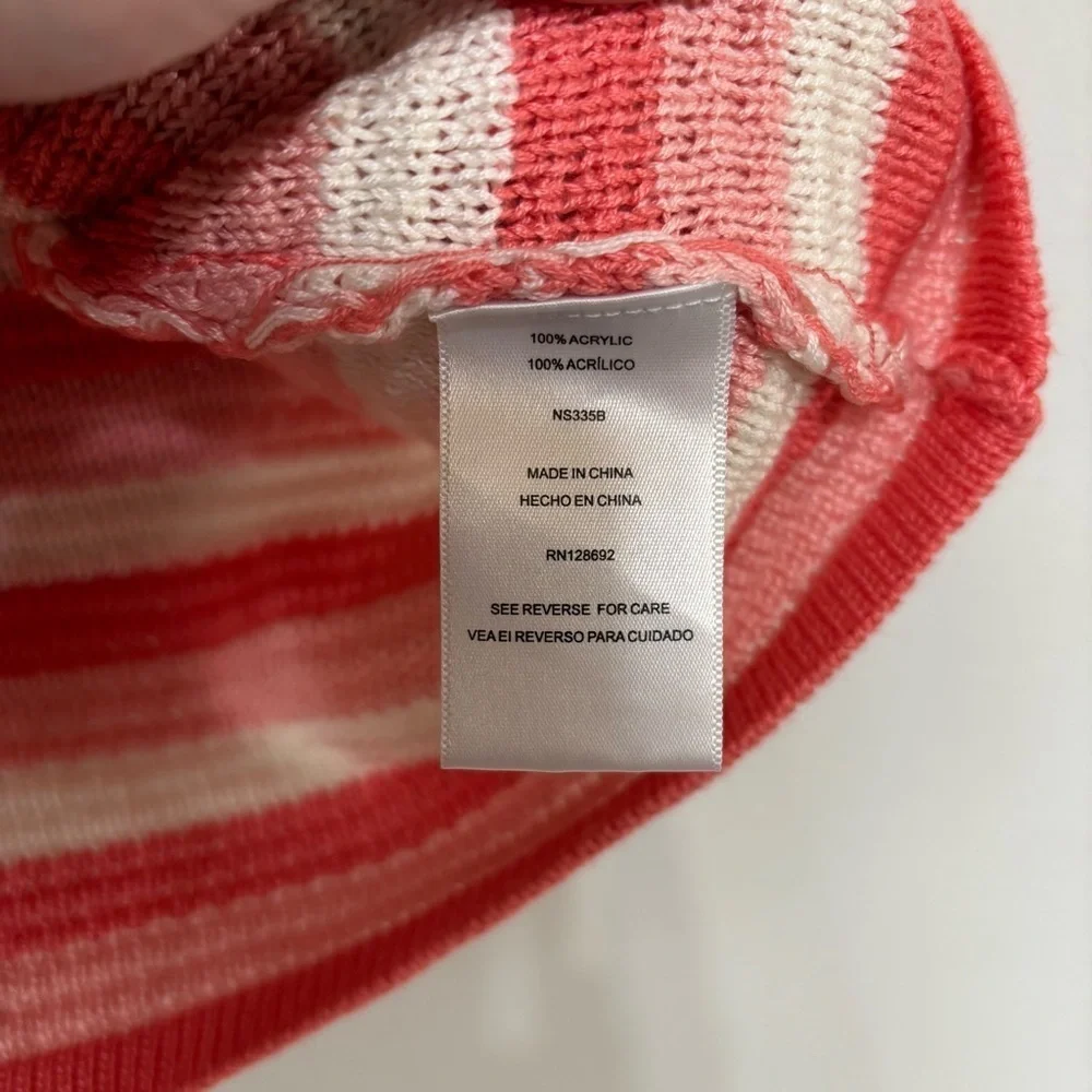 Steve Madden JR. Madden NYC Striped Coral and White Crochet Skirt Set M/L